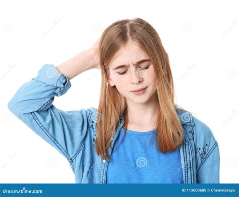 Teenage Girl Suffering From Headache Stock Image Image Of Ache