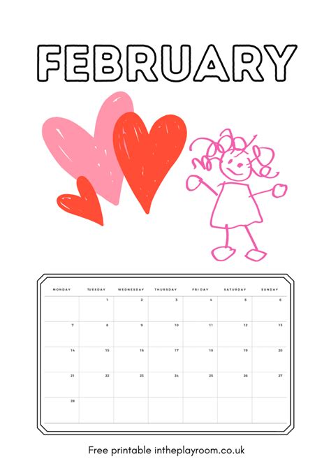 Free Printable February 2022 Calendar Templates In The Playroom