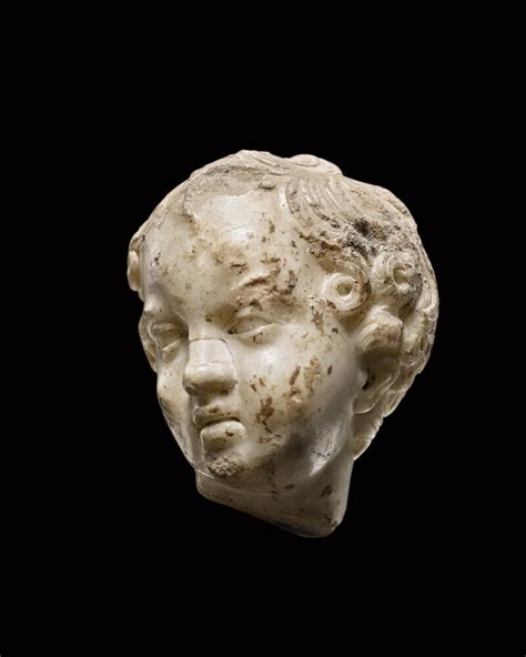 A Roman Marble Head Of Eros Circa 1st2nd Century Ad Ancient
