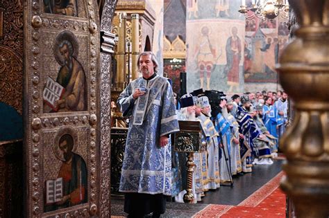 Primate Of The Russian Church Celebrates At The Cathedral Of Dormition