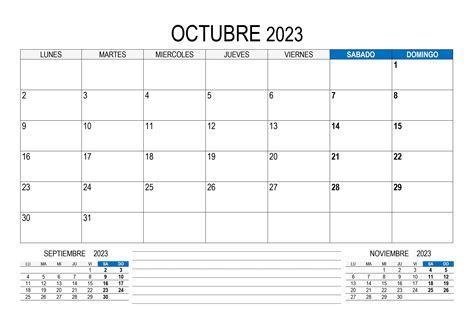 Calendario Octubre 2023 Calendariossu