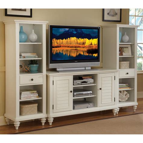 Home Styles Bermuda Brushed White 3-Piece Entertainment Center ...
