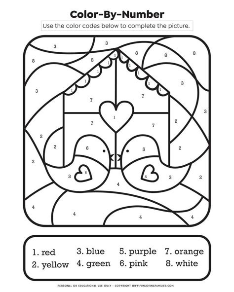 Valentines Day Color By Number Free Printable Pdf Fun Loving