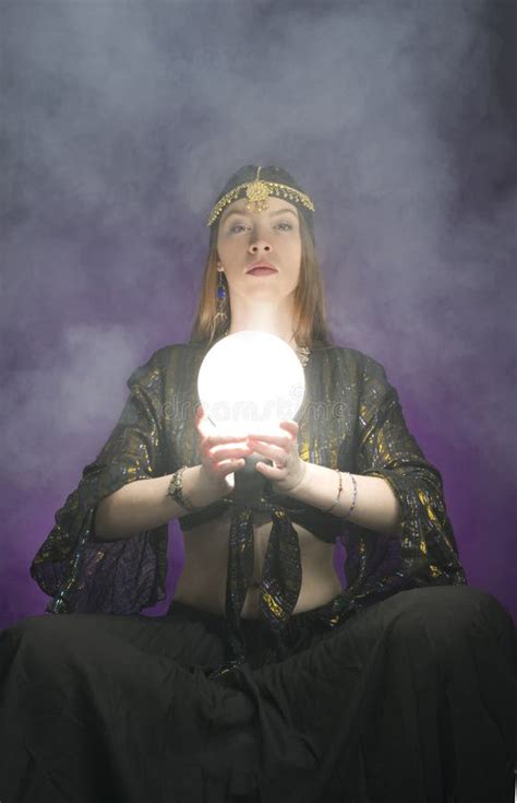Fortune Teller With Crystal Ball Stock Image Image Of Magic Presage