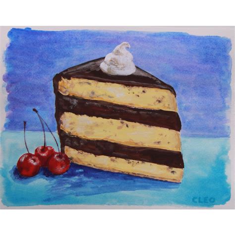 Dessert Cake Still Life Painting By Cleo Cake Desserts Food Desserts