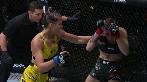 UFC Luana Santos martèle Juliana Miller à ses débuts Vidéo RDS ca