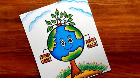 Earth Day Drawing Happy Earth Day Poster And Drawing Hindi Jaankaari