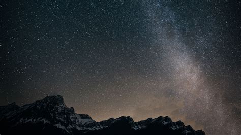 Download Wallpaper 3840x2160 Starry Sky Mountains Milky Way 4k Uhd 16