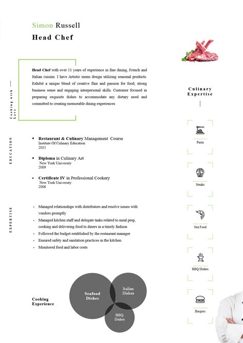 Chef Resume Cv Template Ms Word And Mac Cheffy 2 Infographic