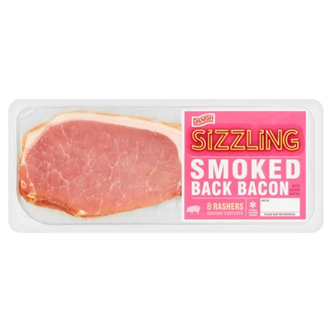 Danish Sizzling Smoked Back Bacon 8 Rashers 250g Bb Foodservice