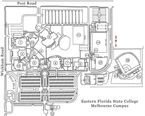 Eastern Florida State College Melbourne Campus Map Map Vector