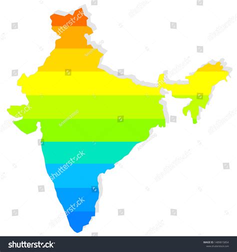 Colored Map Of India Vector Royalty Free Stock Vector 1489815854