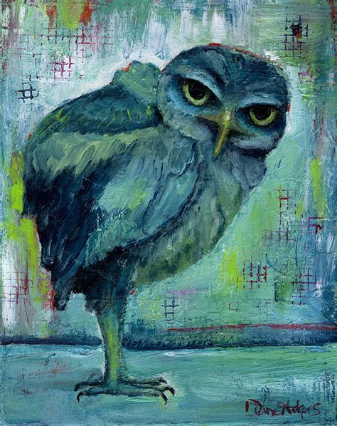 Blue Owl Painting By Diane Ackers Fine Art America