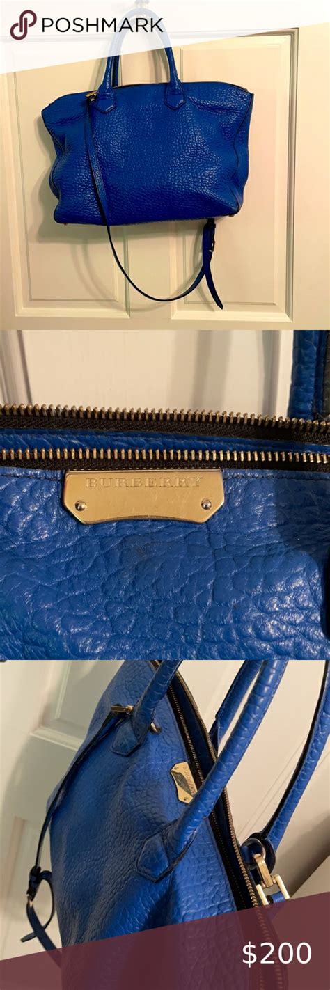 Burberry Cobalt Blue Handbag With Shoulder Strap Burberry Purse