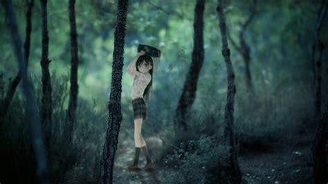 Download 2560x1440 Anime Girl Raining Forest School Uniform