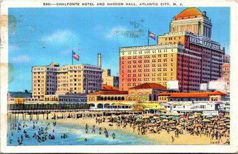 Vintage Atlantic City Postcard Chalfonte Hotel And Haddon Hall