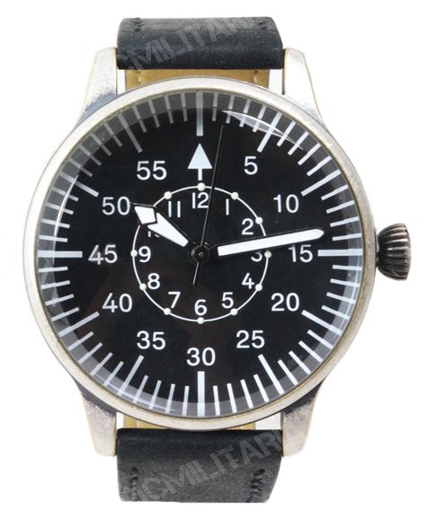 Mil Tec Vintage Style Ww2 Pilot Watch With Black Leather Strap Buy