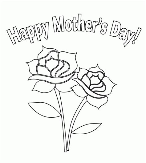 Flower For Motherands Day Coloring Page For Kids Day Coloring Home