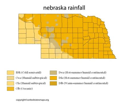 Nebraska Rainfall Map Rainfall Map Of Nebraska