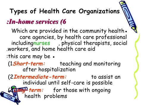 Classification Of Health Care Organizations