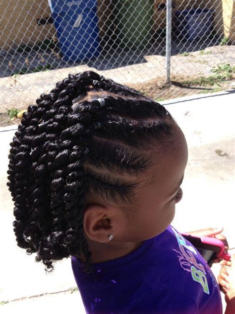The natural curly short hair has always been the best option. Flat twist hairstyle for little black girls | Flat twist ...
