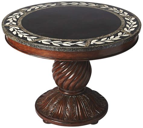 Basil 40 Inch Wide Heritage Finish Round Foyer Table Basil 40 Wide