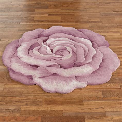 Claire Bloom Lavender Rose Flower Shaped Rugs