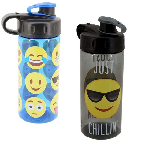 Emoji Smiley Water Bottles 16oz Set Of 2 Just Chillin And Emoji Faces