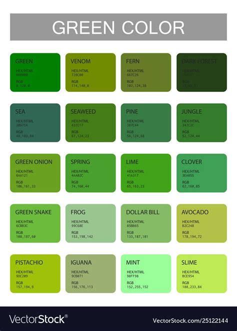 Green Color Chart Green Color Names Purple Color Code Green Name