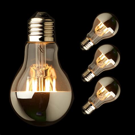 Edison A19 Globe Led Bulb 8w 2700k Crown Sliver Dimmable Led Filament