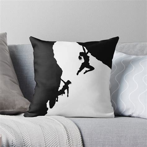 Women Rock Climbing Throw Pillow By Mindgoop Redbubble