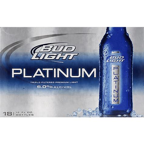 Bud Light Platinum Beer 18 Pack Beer 12 Fl Oz Bottles Beer The