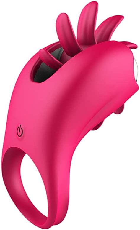BIGMALL Penisring Vibrator Cockring Mit Rotierend Zunge Klitorisstimulator Mit Modi Silikon