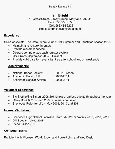 Simple Resume Examples For Students Simple Basic Fresh Out Of