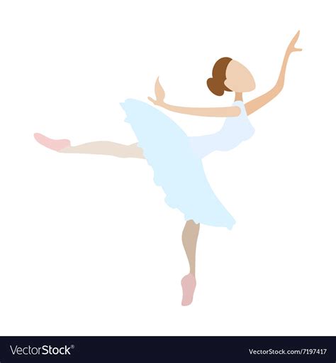 Ballerina Girl Dancing Cartoon Icon Royalty Free Vector