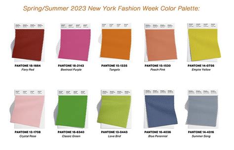 Pantone Fashion Color Report Springsummer 2023 Nyfw Top 10