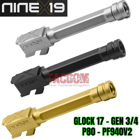 Ninex19 V2 Threaded Barrel 12×28 For Glock 19 Gen 345 9mm Black