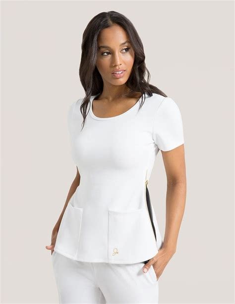 Chiffon Zipper Top In White Is A Contemporary Addition To Womens