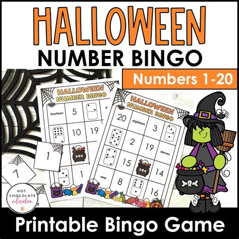 Halloween Bingo Game Numbers 1 To 20 Hot Chocolate Teachables