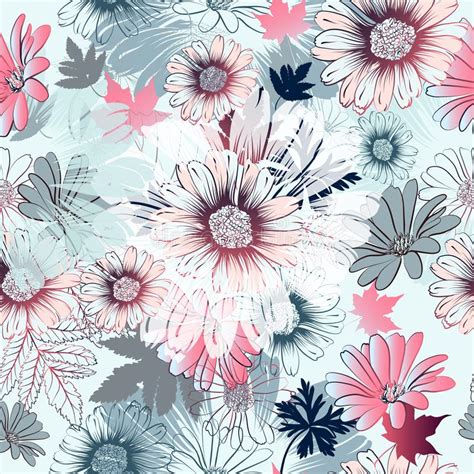 Beautiful Floral Vector Pattern With Watercolor Rose Flowers Stock