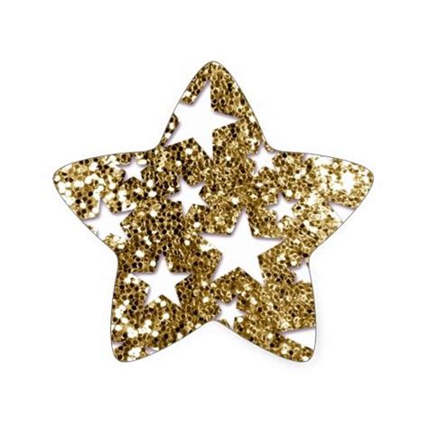 Gold Glitter Look Stars Star Sticker Gold Glitter Stars