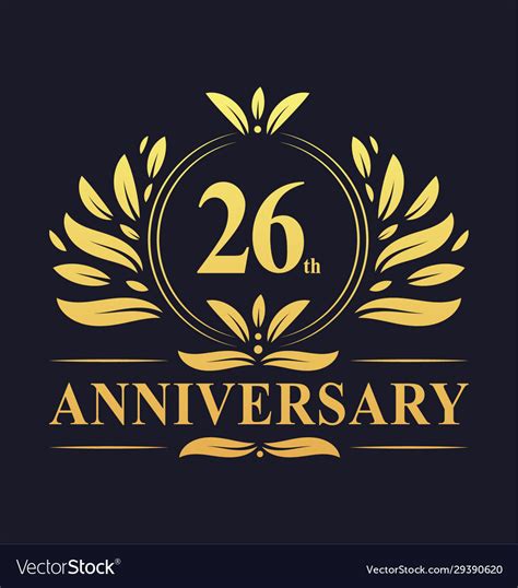 26th Anniversary Logo 26 Years Anniversary Design Vector Image