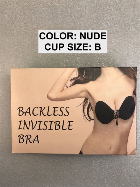 SILICONE STICKY GEL INVISIBLE BACKLESS WIRE FREE BRA B CUP NUDE COLOR