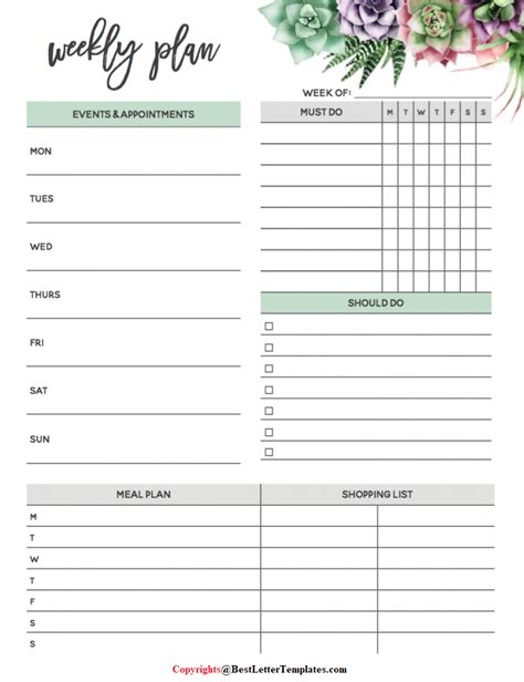 2020 Weekly Calendar Printable Best Letter Templates