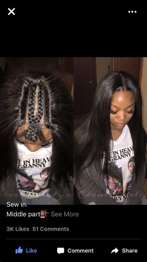 Middle part quick weave straight hair. Sewin Middle Part | Sew in hairstyles, Hair inspiration ...