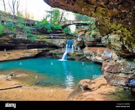 Upper Falls Old Mans Cave Hocking Hills State Park Logan Ohio Usa