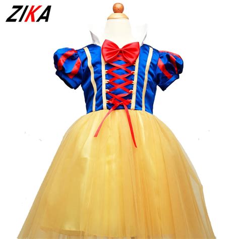 Zika 2017 Girls Summer Dress Snow White Princess Dresses Children