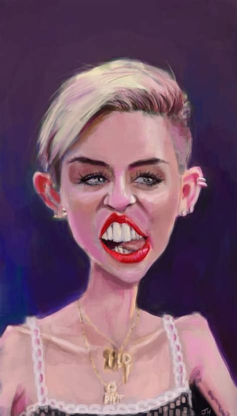 Caricatura De Miley Cyrus Celebrity Caricatures Caricature Funny