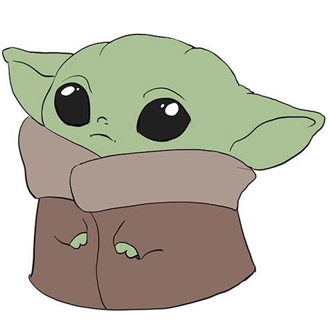 How To Draw Baby Yoda Easy Drawing Tutorial For Kids