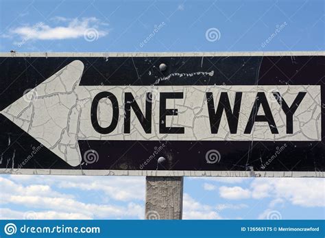 Weathered One Way Road Sign Stock Image Image Of